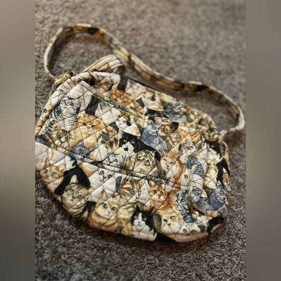 Vintage Larenda Stitched Kitty Cat Quilted Crossbody Handbag - Picture 7 of 13